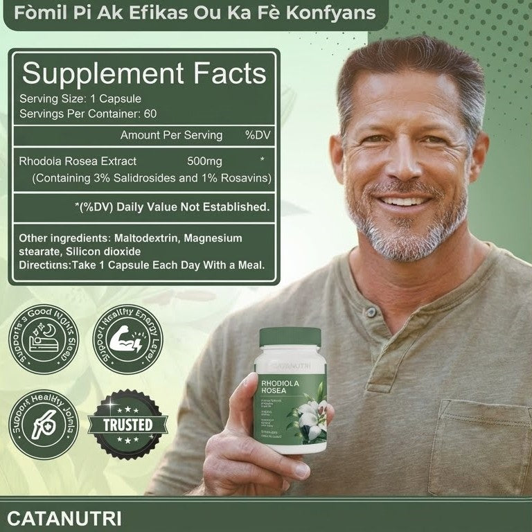 Rhodiola Rosea - Sipò Natirèl Pou Netwaye Gòj Ak Repare Vant