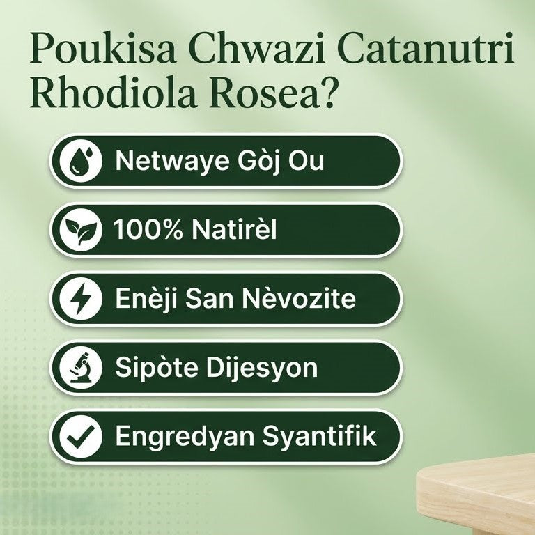 Rhodiola Rosea - Sipò Natirèl Pou Netwaye Gòj Ak Repare Vant